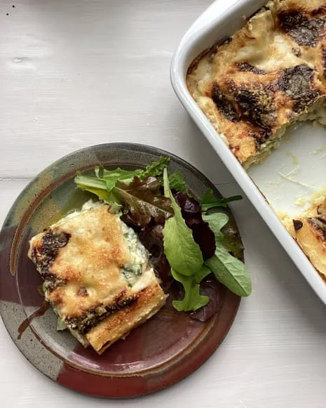 A Classic Recipe for Lasagne with Courgette and A Trio of Cheeses